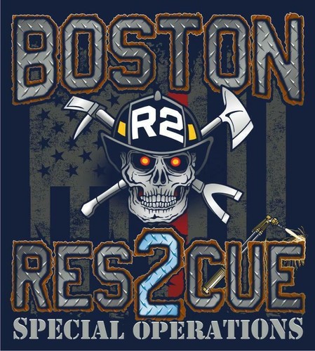 Boston fire rescue - fire, skull